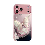 Romantic Pink Butterfly Petals Electroplated Case for iPhone