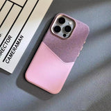 Two-Tone Leather Magnetic Card Slot Shockproof Hard Case for iPhone