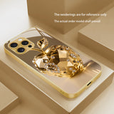 Apple Pattern Gold Plated Glass Phone Case for iPhone