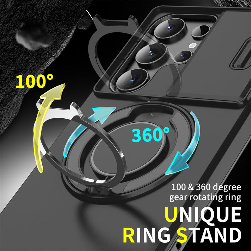 Luxury Armor Magnetic Bracket Slide Camera Protection Case For Samsung