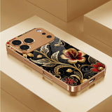Luxury Gold Foil Floral Electroplated Case for iPhone
