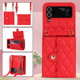 Stylish Quilted Crossbody Card Holder Leather Case for Samsung