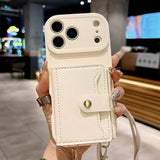 Fashion Card Holder Leather Crossbody Case for iPhone