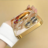 Apple Pattern Gold Plated Glass Phone Case for iPhone