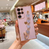 Heart Bracelet Plating Soft Phone Case for Samsung