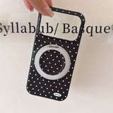 Macaron Polka Dot Magnetic Kickstand Shockproof Case for iPhone