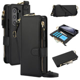 Leather Crossbody Zipper Wallet Case for Samsung