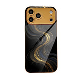 Black‑Gold Quicksand Pattern Electroplated Case for iPhone