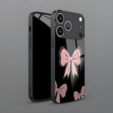 Sweet Style Pink Bow Pattern Glossy Case for iPhone
