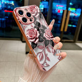 Romantic Rose Pattern Electroplated Case for iPhone
