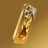 Flame Guitar Electroplated Tempered Glass Phone Case for iPhone