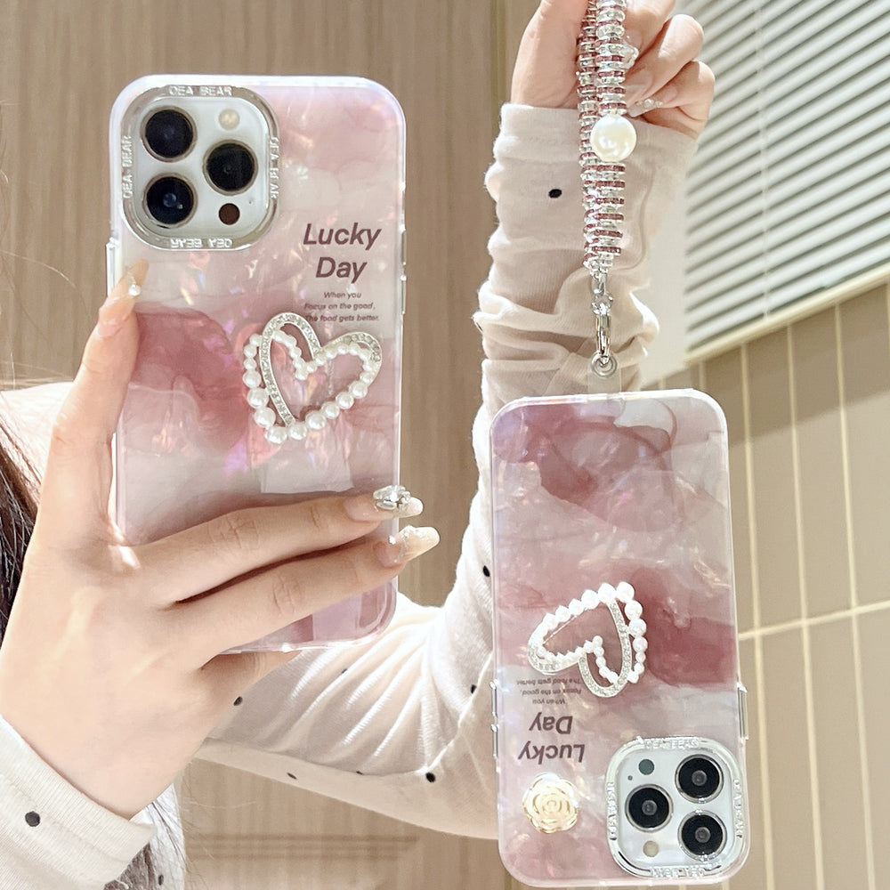 Cute Heart with Lanyard Phone Case for iPhone