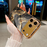 Luxury Black Gold Quicksand Electroplated Case for iPhone