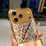 Luxury Leopard Print Gold Electroplated Case for iPhone