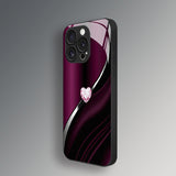 Colorful Purple Heart Electroplated Case for iPhone