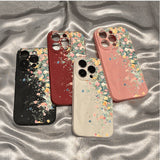 Floral Pleated Silicone Case for iPhone