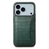Vintage Crocodile Texture Leather Card Holder Case for iPhone