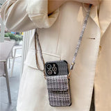 Woven Texture Crossbody Card Wallet Case for iPhone