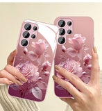 Romantic Roses Soft Touch With Lanyard Phone Case For Samsung