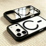 Magnetic Clear Acrylic Silicone Solid Skin-Friendly Case for iPhone