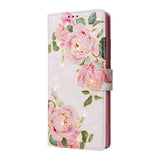 Leather Floral Design Phone Case With Card Slots For IPhone