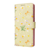 Leather Floral Design Phone Case With Card Slots For IPhone