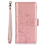 Butterfly Leather Card Holder Wallet Phone Case for Samsung
