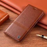 Business Genuine Leather Flip Card Slot Case for iPhone