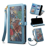 RFID Blocking Card Holder Lanyard Leather Case for iPhone
