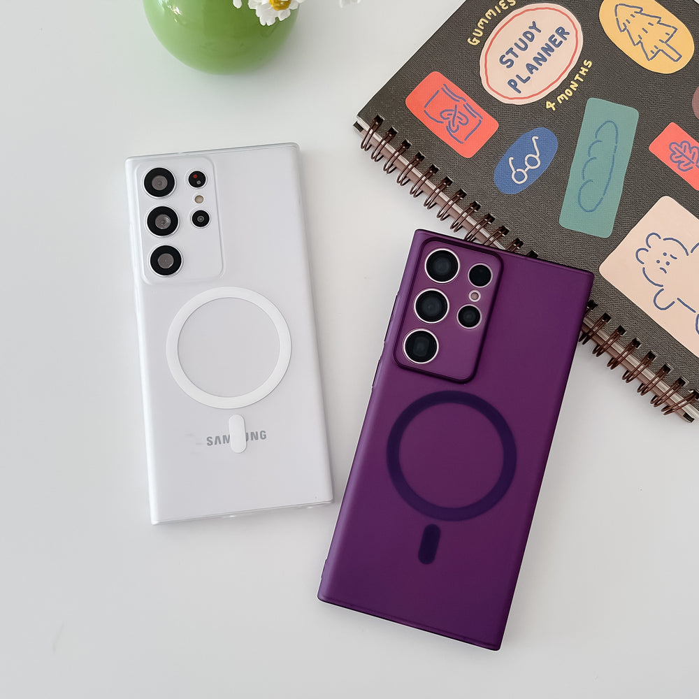 Ultra-Thin Matte Clear Magnetic Case For Samsung