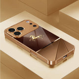 Luxury Gold-Brown Galloping Horse Pattern Electroplated Case for iPhone