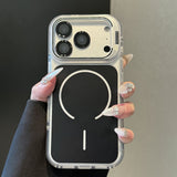 Magnetic Shockproof Case with Lens Film & Lens Holder for iPhone