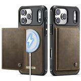 Leather Wallet Magnetic Charging Case for iPhone