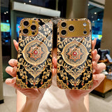 Black‑Gold European Ornament Pattern Electroplated Case for iPhone