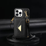 Leather Crossbody Card Slots Wallet Case for iPhone