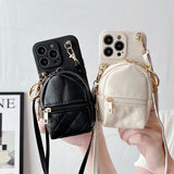 Fashion Leather Coin Purse Silicone Crossbody Case for iPhone