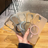 Borderless Matte Magnetic Shockproof Hard Case for Samsung