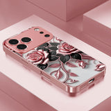 Romantic Rose Pattern Electroplated Case for iPhone