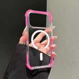 Cream-Colored Border Magnetic Silicone Four-Corner Anti-Drop Case For IPhone