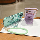Plating Wave Heart Lanyard Phone Case for iphone