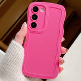 Wavy Edge Macaron Soft Silicone Phone Case for Samsung