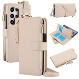 Leather Crossbody Zipper Wallet Case for Samsung