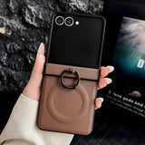 Simple Ring Buckle Full-Coverage Hinge Magnetic Case for Samsung
