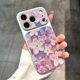 3D Gilded Floral Embossed Glitter Case for iPhone