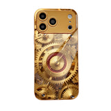 Golden Gear Pattern Electroplated Case for iPhone