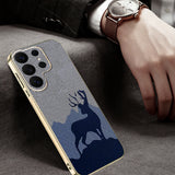 Premium Plaid Reindeer Electroplated Phone Case for Samsung