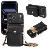 Fashion Leather Wallet Crossbody Shockproof Case for iPhone