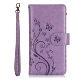 Butterfly Leather Card Holder Wallet Phone Case for Samsung