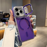 Laser Gradient Magnetic Case with Lens Kickstand for iPhone