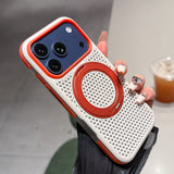 Contrast Color Breathable Magnetic Rotating Kickstand Case for iPhone